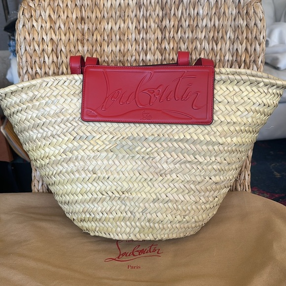 New Christian Louboutin Loubishore Wicker Summer Tote - Picture 5 of 16